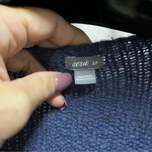 Aerie Women’s Alpaca Wool Sweater Wrap Dark Blue S - Picture 2 of 7